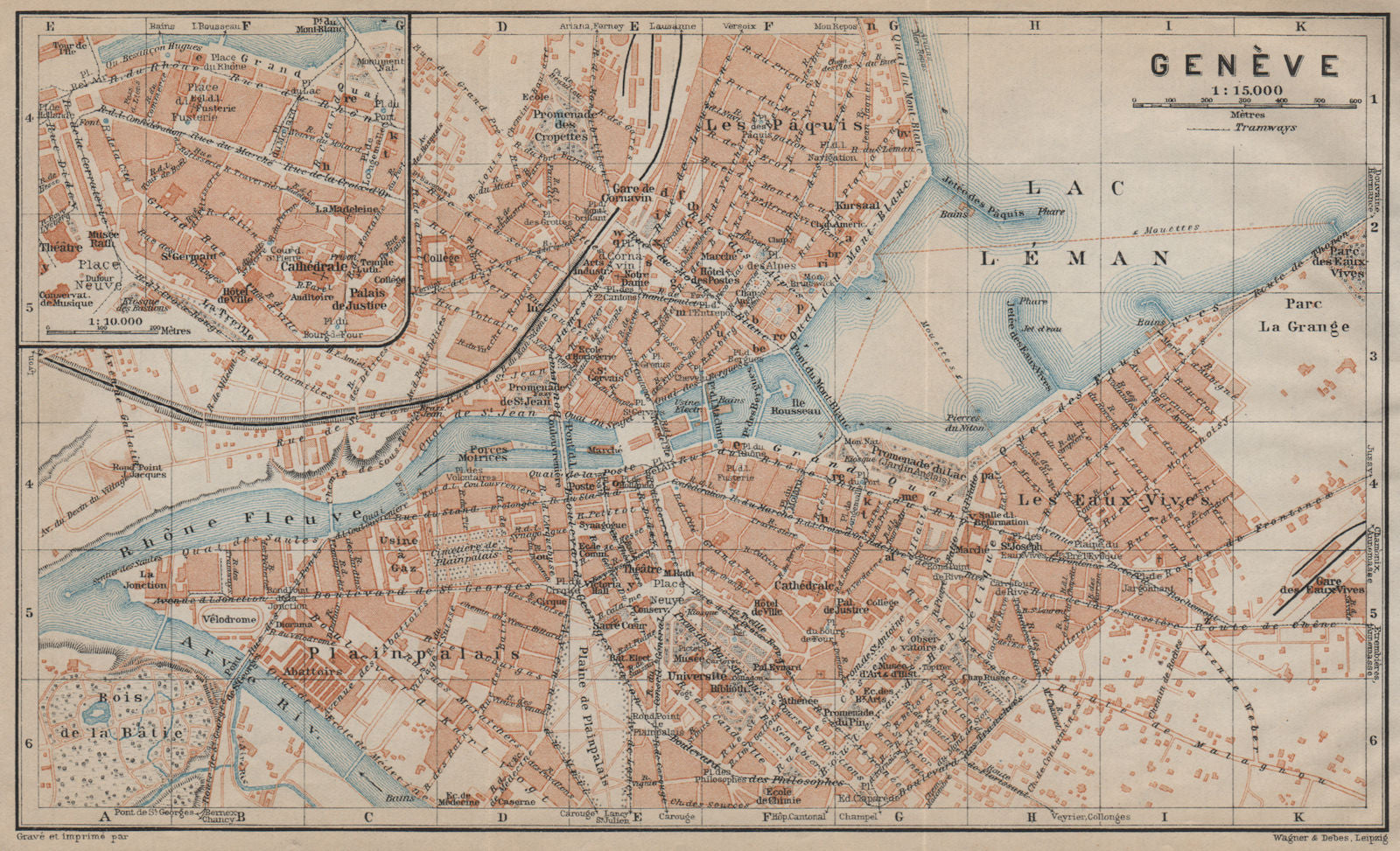 GENEVA GENÈVE GENF. town city stadtplan. Switzerland Suisse Schweiz 1920 map